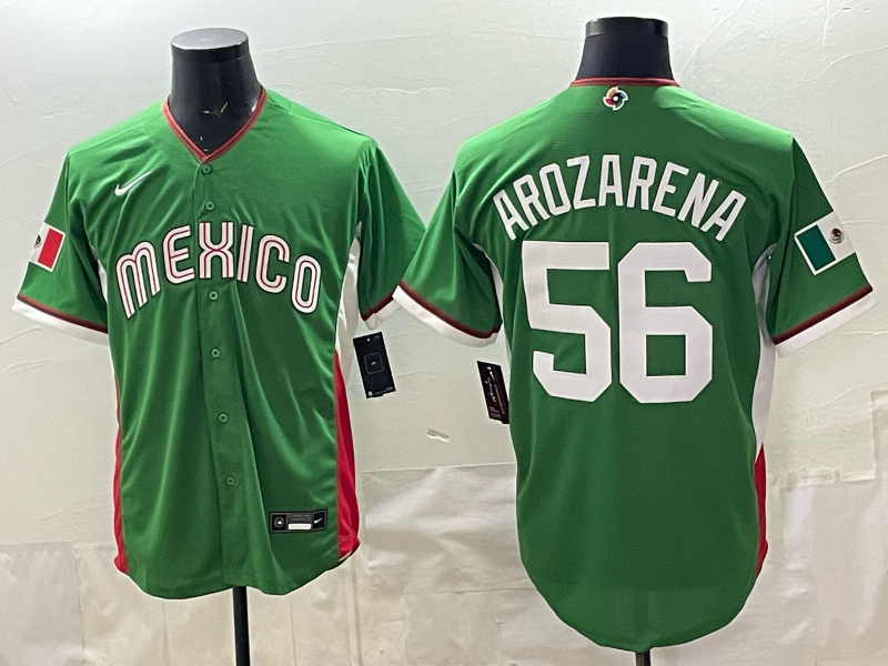 Men 2026 World Cub USA #56 Arozarena green Nike MLB Jersey 004